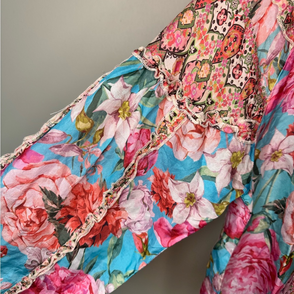Johnny Was 100% Silk Floral Blouse - SKU 1123 - Picture 4 of 9